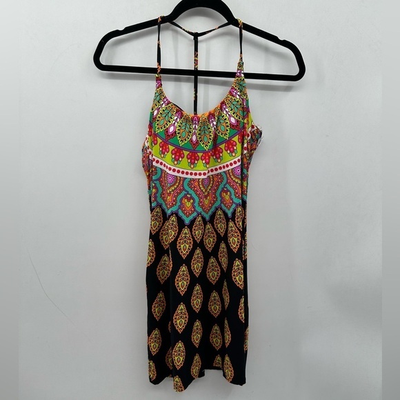 TRINA TURK MOROCCAN Medallion Jersey built in bra Y back stretch dress. NWOT XS - Picture 3 of 13